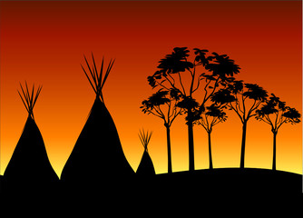 Indianer Zelte Sonnenuntergang © fichtelsonne