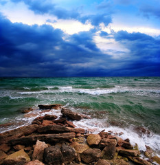 Stormy sea landscape