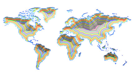 colored earth map