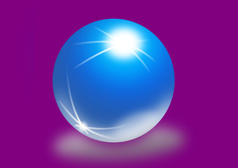 Kugel aus Glas mit Lichtstrahlen