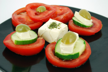 decorative salad with feta cheese