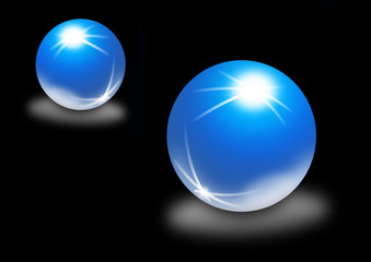 Glaskugeln mit Strahlen