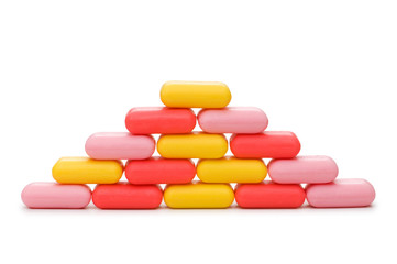 Stack of soap isolated on the white