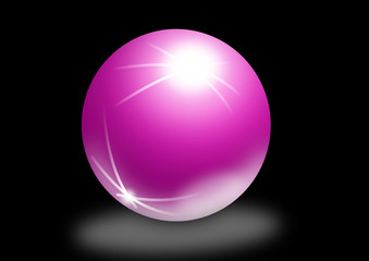 Glaskugel mit Lichstrahlen
