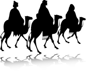 camel with people vector silhouettes