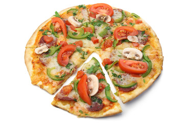 pizza / white background