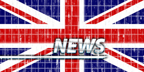 Fototapeta na wymiar Flag of United Kingdom news