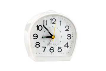 Quartz alarm clock isolated over white background.