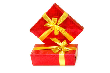 Gift boxes isolated on the white background