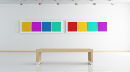white contemporary art gallery-rendering