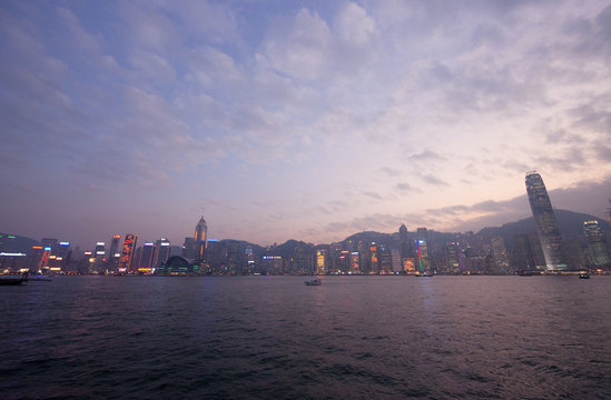 Skyline of Hong Kong at Dusk