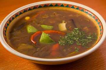 Soup with meat and vegetables