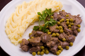 Chicken liver with puree