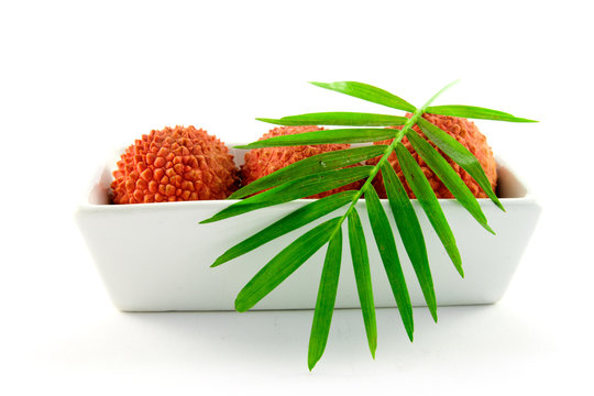 Three Lychee in a Dish
