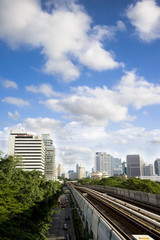 Thailand's sky train near downtown area of bangkok