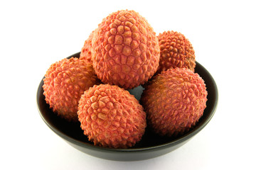 Lychee in a Black Dish