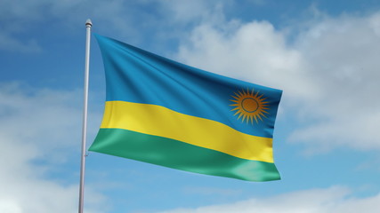 HD 1080p flag of Rwanda. Seamless loop.
