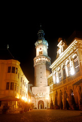 Fototapeta na wymiar Fire Tower w nocy, Sopron, Węgry