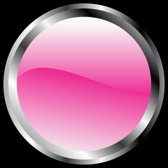 Pink glossy button. Vector design element.