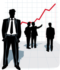 Fototapeta premium Vector illustration of businessman silhouette.