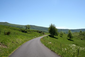 Fototapeta na wymiar Route en Auvergne