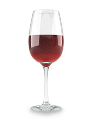 Glass dishware with a red wine