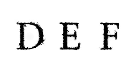 Ink letters on white background
