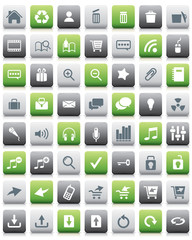 Glossy Internet and Web Icon Set for Web Applications - Vector