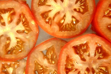 Papier Peint photo Tranches de fruits Tomates tranchées