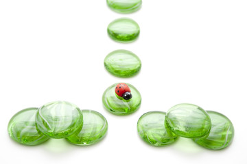 Dekosteine mit Marienkäfer