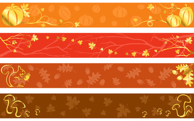 Autumn banners in warm colors