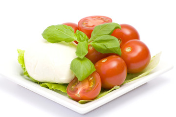 mozzarella and fresh cherry tomatoes