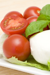 mozzarella and fresh cherry tomatoes