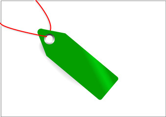 Green tag for web advertising; clip-art
