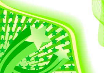 Banner with green stars; clip-art