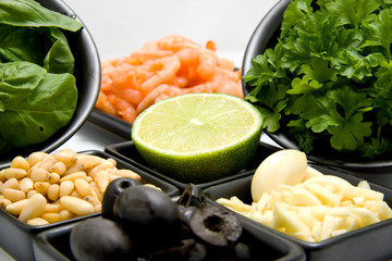 Bowl with food ingredients