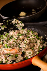 Preparing Risotto in pan