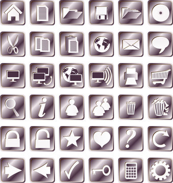 Iron squared web buttons and icons