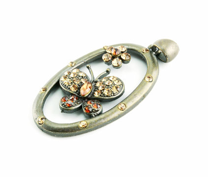 An Oval Brooch Isolated
