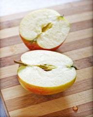 Apple on cutting board