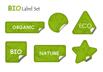 Bio label set. Vector