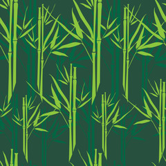 Seamless green bamboo pattern