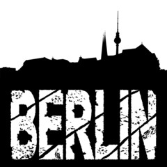 grunge Berlin with skyline