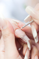 Beauty salon: Manicure, painting on nail