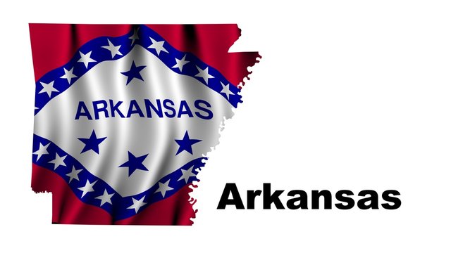 Arkansas Flag as the territory Map