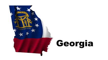 Georgia Flag as the territory Map