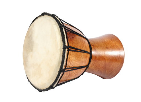 Bamboo drum on a white background
