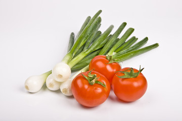 spring onion and tomato