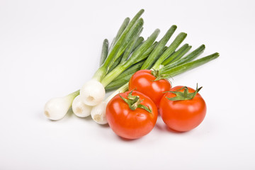 spring onion and tomato