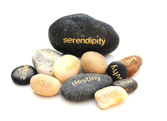 words on stones